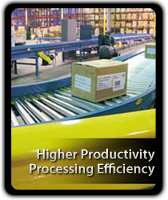 Higher productivity & processing efficiency with Hytrol Conveyors.
