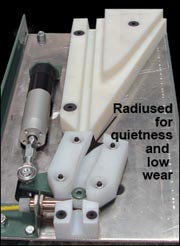 Radiused for quietness and low wear